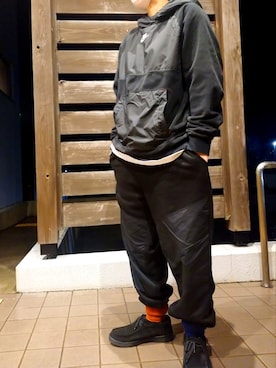 「BAYFLOW(BAYFLOW)」｜「アイテム（スウェットパンツ）」を使った、くりきんとんさん（レディース・158cm）の冬コーディネート