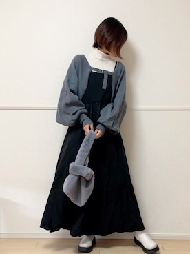 「sakishimatokyo（サキシマトーキョー）のアイテム（ニット/セーター）」を使った、uniさん（レディース・161cm）の冬コーディネート