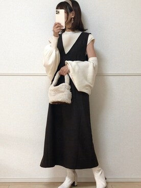 「AmbreNeige」｜「アイテム（ワンピース/ドレス）」を使った、uniさん（レディース・161cm）の春コーディネート