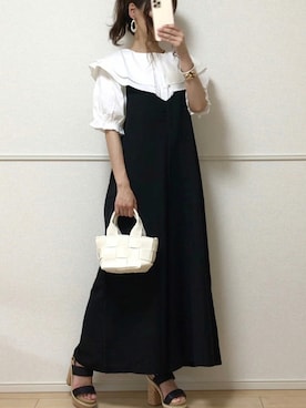 「sakishimatokyo（サキシマトーキョー）のアイテム（オールインワン・サロペット）」を使った、uniさん（レディース・161cm）の夏コーディネート