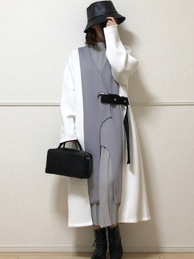 「RODE SKO」｜「アイテム（その他アウター）」を使った、uniさん（レディース・161cm）の冬コーディネート