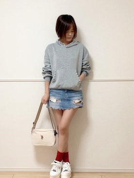 「GRL」｜「アイテム（その他トップス）」を使った、uniさん（レディース・161cm）の春コーディネート