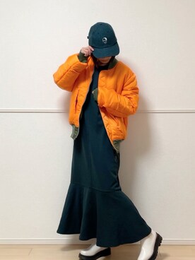 「alpha_industries_japan」｜uniさん（レディース・161cm）の冬コーディネート