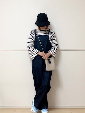 「Lee」｜「アイテム（サロペット/オーバーオール）」を使った、uniさん（レディース・161cm）の春コーディネート