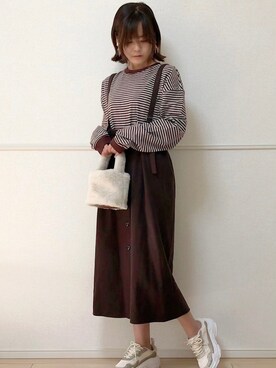 「bohmal（ボマール）のアイテム（ジャケット/アウター）」を使った、uniさん（レディース・161cm）の冬コーディネート