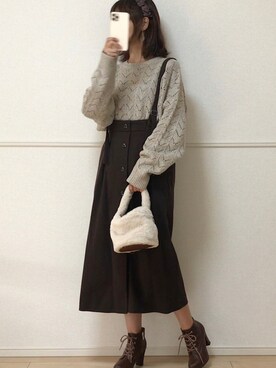 「AmbreNeige」｜「アイテム（ブーツ）」を使った、uniさん（レディース・161cm）の秋コーディネート