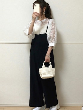 「sakishimatokyo（サキシマトーキョー）のアイテム（サロペット/オーバーオール）」を使った、uniさん（レディース・161cm）の夏コーディネート