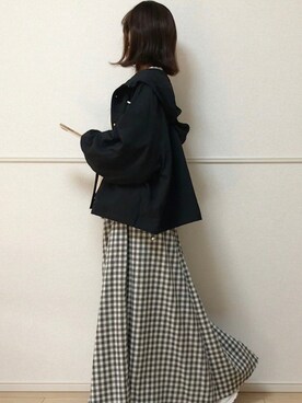 「sakishimatokyo（サキシマトーキョー）のアイテム（マウンテンパーカー）」を使った、uniさん（レディース・161cm）の秋コーディネート