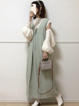 「babcode」｜「アイテム（ワンピース/ドレス）」を使った、uniさん（レディース・161cm）の冬コーディネート