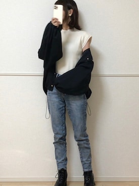 「sakishimatokyo（サキシマトーキョー）のアイテム（マウンテンパーカー）」を使った、uniさん（レディース・161cm）の秋コーディネート