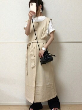 「sakishimatokyo（サキシマトーキョー）のアイテム（パンツ）」を使った、uniさん（レディース・161cm）の夏コーディネート