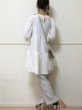 「アンブルネージュ」｜「アイテム（パンツ）」を使った、uniさん（レディース・161cm）の夏コーディネート