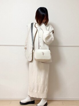 「ECRIRE（エクリール）のアイテム（ブルゾン）」を使った、uniさん（レディース・161cm）の冬コーディネート