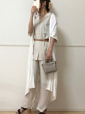 「sakishimatokyo（サキシマトーキョー）のアイテム（パンツ）」を使った、uniさん（レディース・161cm）の夏コーディネート