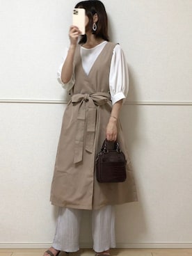 「AmbreNeige」｜「アイテム（パンツ）」を使った、uniさん（レディース・161cm）の春コーディネート