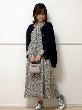 「sakishimatokyo（サキシマトーキョー）のアイテム（ニット/セーター）」を使った、uniさん（レディース・161cm）の冬コーディネート