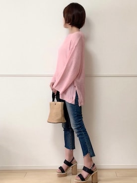 「ECRIRE（エクリール）のアイテム（キャミソール）」を使った、uniさん（レディース・161cm）の春コーディネート