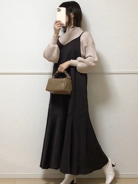 「AmbreNeige」｜「アイテム（ワンピース/ドレス）」を使った、uniさん（レディース・161cm）の冬コーディネート