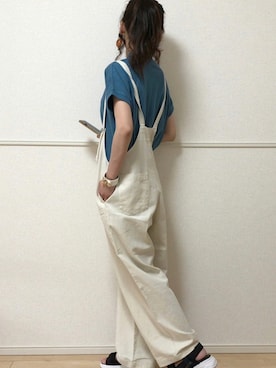 「sakishimatokyo（サキシマトーキョー）のアイテム（オールインワン・サロペット）」を使った、uniさん（レディース・161cm）の夏コーディネート
