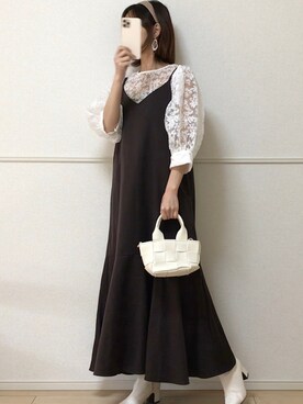 「AmbreNeige」｜「アイテム（ワンピース/ドレス）」を使った、uniさん（レディース・161cm）の春コーディネート