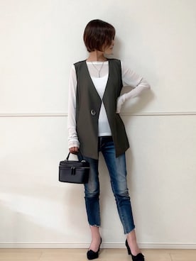 「deux amour（ドゥーザムール）のアイテム（ジャケット/アウター）」を使った、uniさん（レディース・161cm）の夏コーディネート