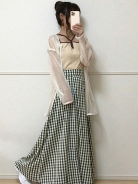 「AmbreNeige」｜「アイテム（キャミソール）」を使った、uniさん（レディース・161cm）の夏コーディネート