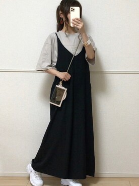 「sakishimatokyo（サキシマトーキョー）のアイテム（オールインワン・サロペット）」を使った、uniさん（レディース・161cm）の夏コーディネート