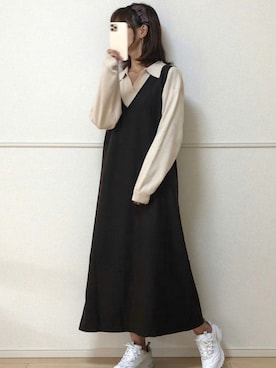 「AmbreNeige」｜「アイテム（ワンピース/ドレス）」を使った、uniさん（レディース・161cm）の秋コーディネート