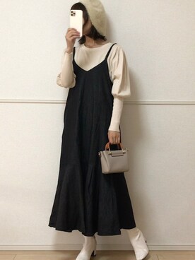 「sakishimatokyo（サキシマトーキョー）のアイテム（ワンピース/ドレス）」を使った、uniさん（レディース・161cm）の冬コーディネート
