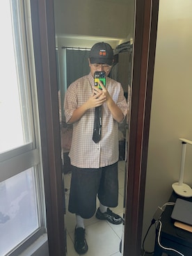 「アイテム（キャップ）」を使った、NICK さん（メンズ・173cm・20代）の秋コーディネート