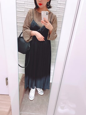 「シフォンブラウス」｜「アイテム（その他）」を使った、mhさん（レディース・155cm）の秋コーディネート