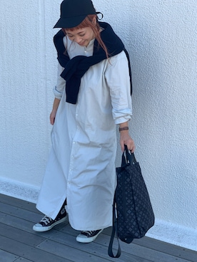 「Casselini（キャセリーニ）のアイテム（キャップ）」を使った、YOKOBORIさん（レディース・156cm）の秋コーディネート