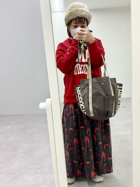 「シアタープロダクツ(THEATRE PRODUCTS)」｜「アイテム（ハンチング/ベレー帽）」を使った、YOKOBORIさん（レディース・156cm）の冬コーディネート