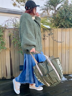 「シアタープロダクツ(THEATRE PRODUCTS)」｜「アイテム（キャップ）」を使った、YOKOBORIさん（レディース・156cm）の冬コーディネート