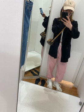 「WC（ダブル シー）のアイテム（スウェットパンツ）」を使った、uusanさん（レディース・158cm）の春コーディネート