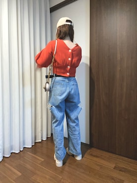 「ROYAL PARTY（ロイヤルパーティー）のアイテム（カーディガン/ボレロ）」を使った、uusanさん（レディース・158cm）の春コーディネート