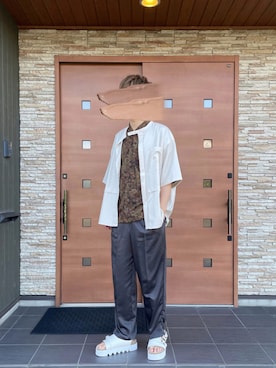 「とろみシャツ」｜ilh.さん（メンズ・178cm）の夏コーディネート