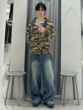 「HOODHOOD（フッドフッド）のアイテム」を使った、Hakuさん（メンズ・172cm）の冬コーディネート