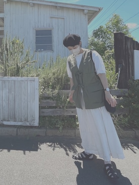 「ehka sopo（エヘカソポ）のアイテム（ハンチング/ベレー帽）」を使った、maaa*さん（レディース・154cm）の夏コーディネート