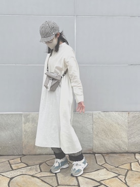 「DECHO（デコー）のアイテム（キャップ）」を使った、maaa*さん（レディース・154cm）の春コーディネート