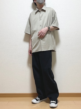「flaner（フラネ）のペインターデニムパンツ【ユニセックス】（デニムパンツ）」を使った、ゆうさん（メンズ・165cm）の春コーディネート