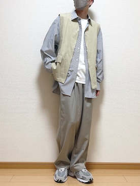「unrelaxing（アンリラクシング）のアイテム（パンツ）」を使った、ゆうさん（メンズ・165cm）の春コーディネート