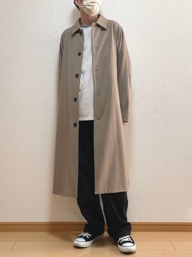 「flaner（フラネ）のペインターデニムパンツ【ユニセックス】（デニムパンツ）」を使った、ゆうさん（メンズ・165cm）の冬コーディネート