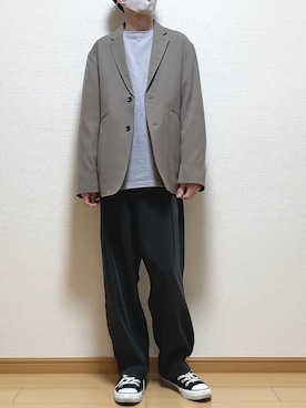「春カラー」｜「アイテム（セットアップ）」を使った、ゆうさん（メンズ・165cm）の春コーディネート