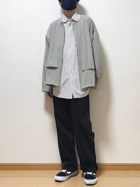 「flaner（フラネ）のペインターデニムパンツ【ユニセックス】（デニムパンツ）」を使った、ゆうさん（メンズ・165cm）の冬コーディネート