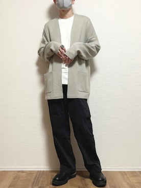 「flaner（フラネ）のペインターデニムパンツ【ユニセックス】（デニムパンツ）」を使った、ゆうさん（メンズ・165cm）の秋コーディネート