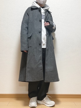 「ロゴパーカー」｜「アイテム（セットアップ）」を使った、ゆうさん（メンズ・165cm）の冬コーディネート