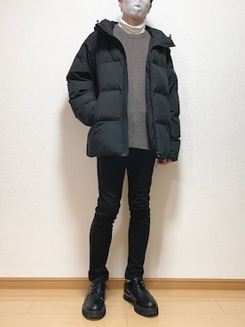 「WYM LIDNM（ウィム バイ リドム）のMILANO RIB HEAVY WEIGHT PO KNIT（ニット/セーター）」を使った、ゆうさん（メンズ・165cm）の冬コーディネート
