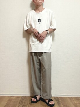 「unrelaxing（アンリラクシング）のアイテム（パンツ）」を使った、ゆうさん（メンズ・165cm）の夏コーディネート