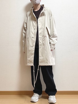 「unrelaxing（アンリラクシング）のアイテム（モッズコート）」を使った、ゆうさん（メンズ・165cm）の秋コーディネート